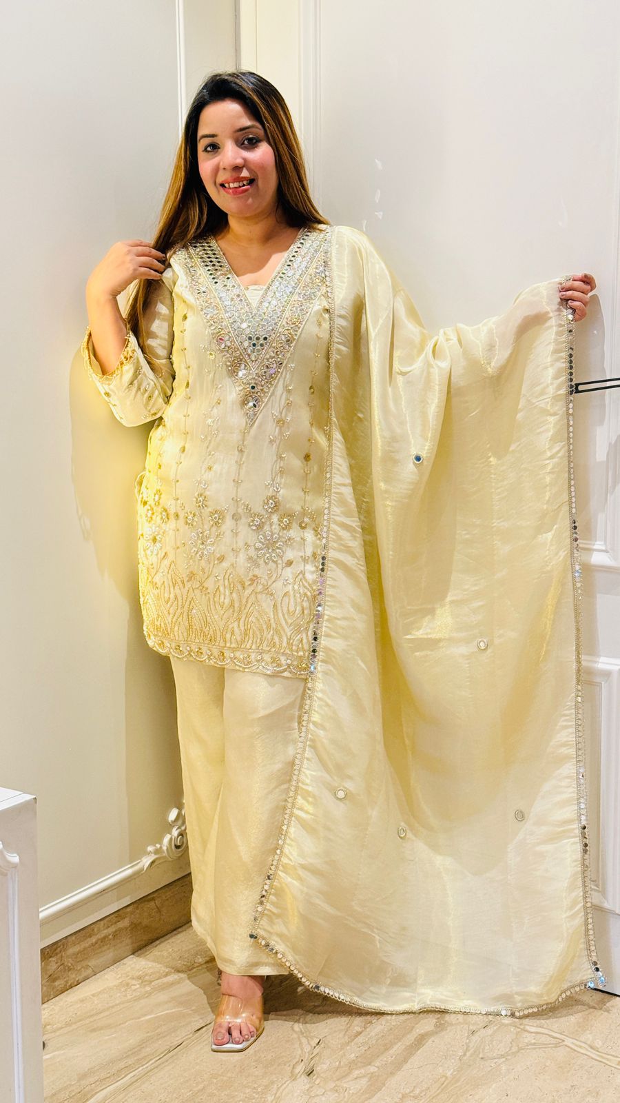 Zunaira Handwork Suit- Beige
